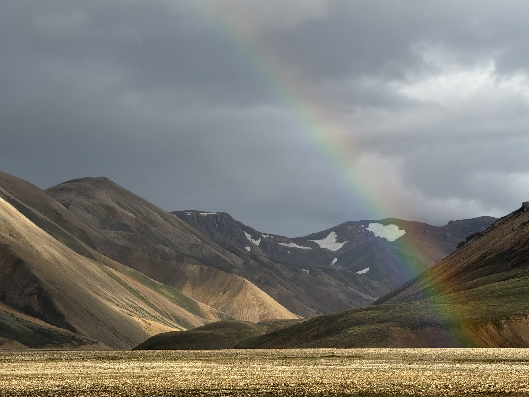 A rainbow over the mountains