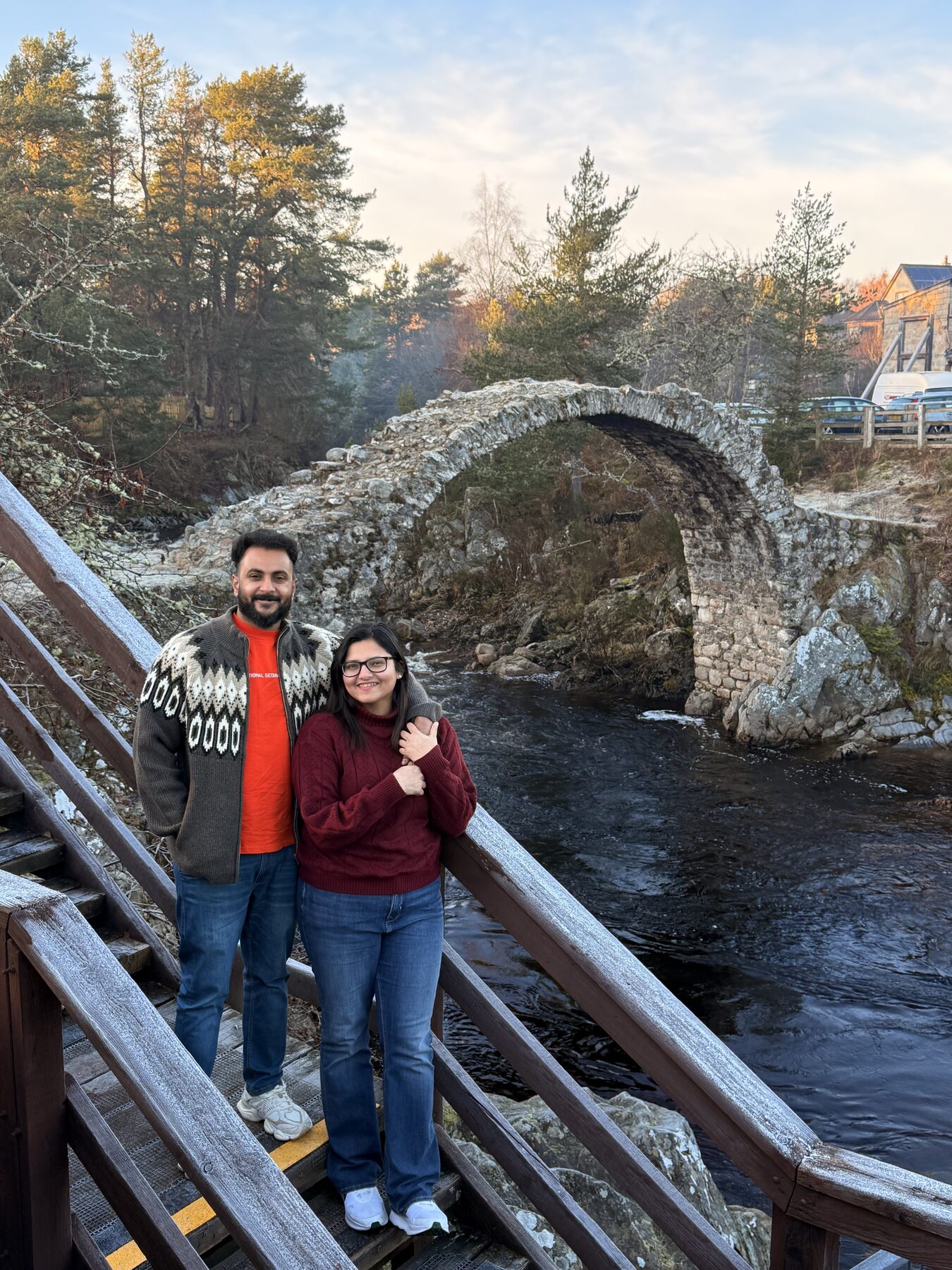 On the old bridge in autumn