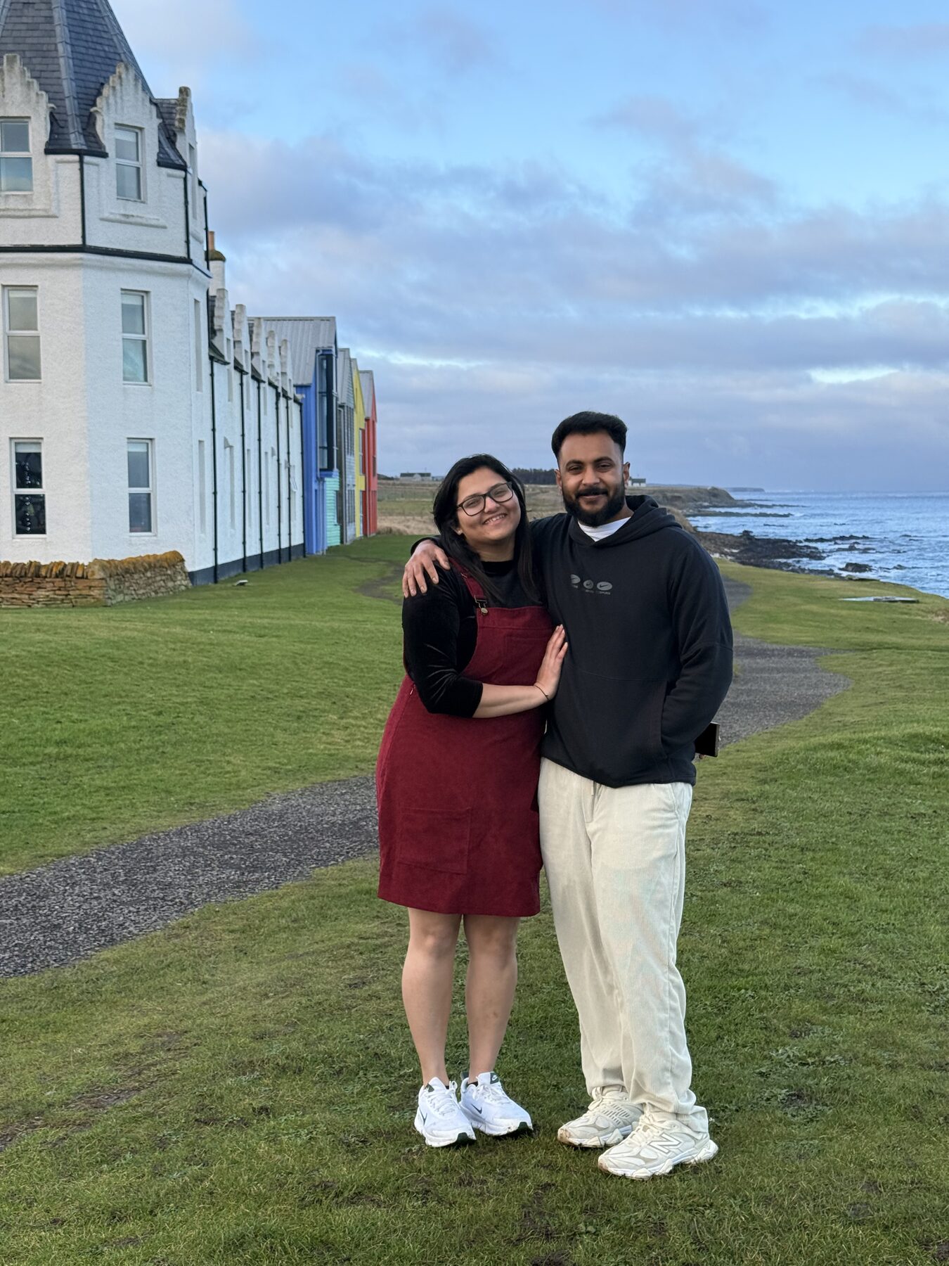 By the painted houses on the Scottish coast
